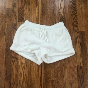 White Sherpa shorts